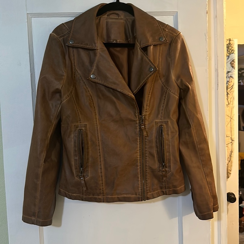 Max Azria brown leather jacket!